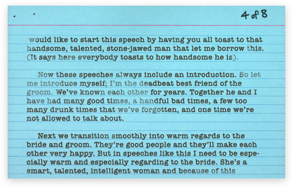 A Heartfelt Best Man’s Speech That I Stole From The Internet by Greg Rutter