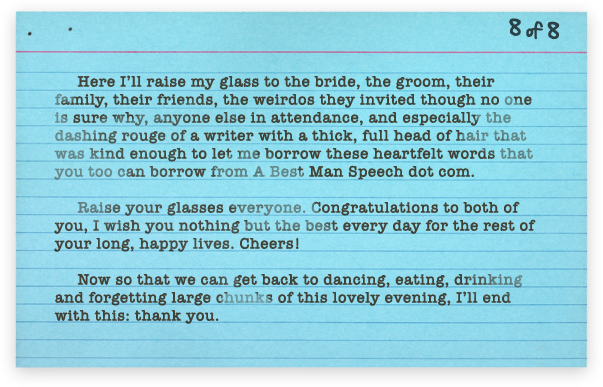 A Heartfelt Best Man’s Speech That I Stole From The Internet by Greg Rutter